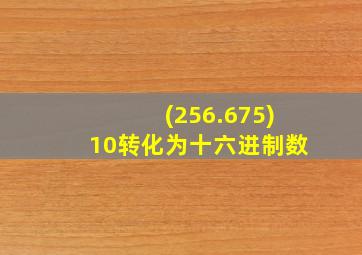 (256.675)10转化为十六进制数