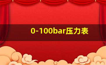 0-100bar压力表