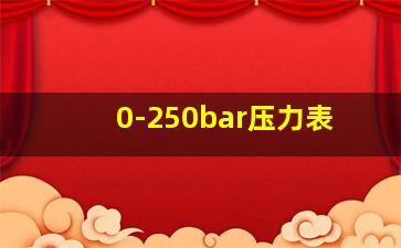 0-250bar压力表