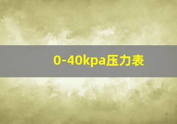 0-40kpa压力表