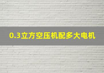 0.3立方空压机配多大电机