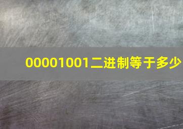 00001001二进制等于多少