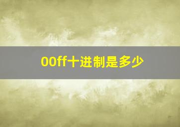 00ff十进制是多少