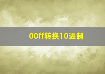 00ff转换10进制