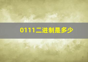 0111二进制是多少