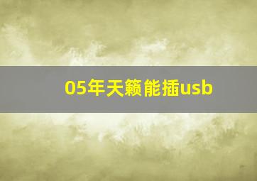 05年天籁能插usb