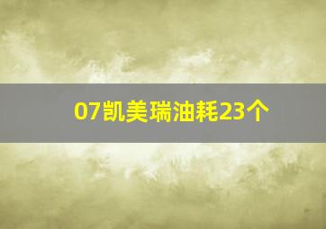 07凯美瑞油耗23个