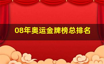 08年奥运金牌榜总排名