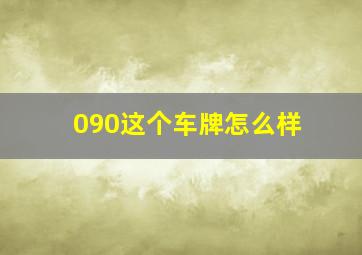 090这个车牌怎么样