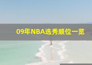 09年NBA选秀顺位一览