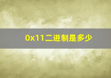 0x11二进制是多少