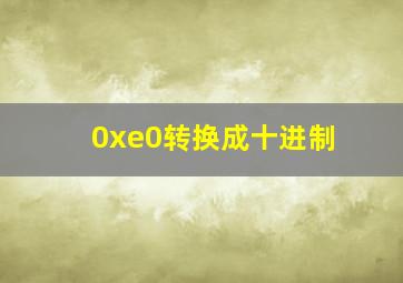 0xe0转换成十进制