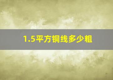 1.5平方铜线多少粗