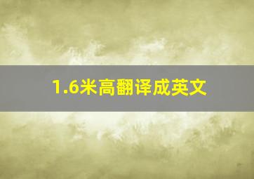 1.6米高翻译成英文