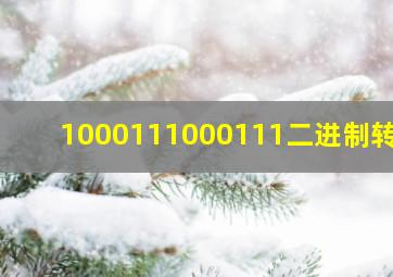 1000111000111二进制转换