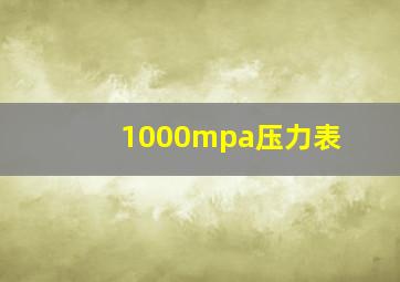 1000mpa压力表