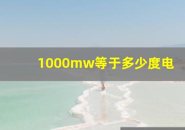 1000mw等于多少度电