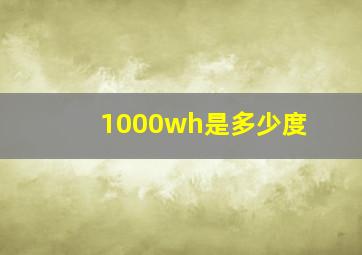 1000wh是多少度