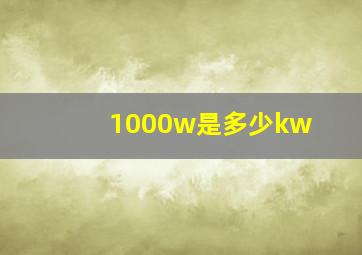 1000w是多少kw