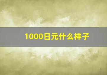 1000日元什么样子