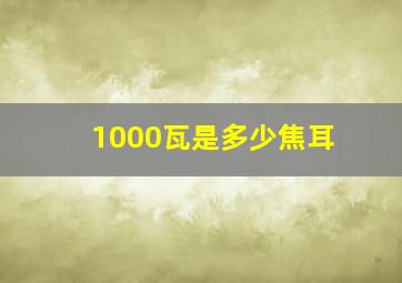 1000瓦是多少焦耳