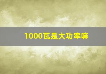 1000瓦是大功率嘛