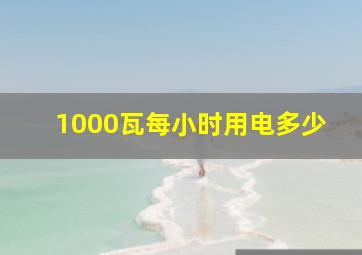 1000瓦每小时用电多少