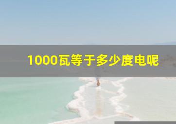 1000瓦等于多少度电呢