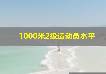 1000米2级运动员水平