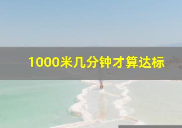 1000米几分钟才算达标