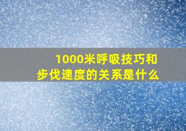 1000米呼吸技巧和步伐速度的关系是什么