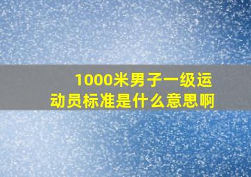 1000米男子一级运动员标准是什么意思啊