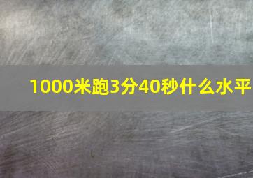 1000米跑3分40秒什么水平