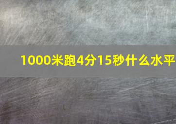 1000米跑4分15秒什么水平