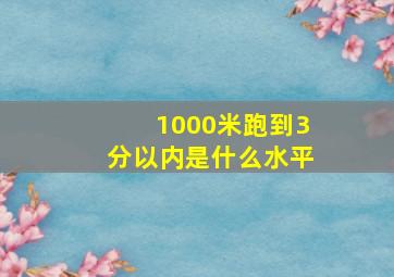 1000米跑到3分以内是什么水平