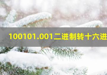 100101.001二进制转十六进制