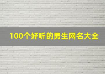 100个好听的男生网名大全