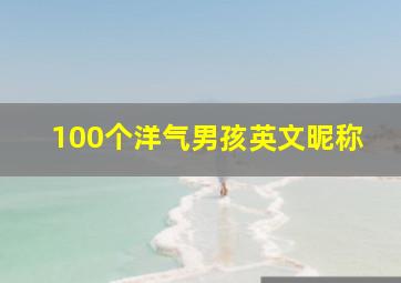 100个洋气男孩英文昵称