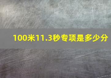 100米11.3秒专项是多少分