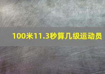 100米11.3秒算几级运动员