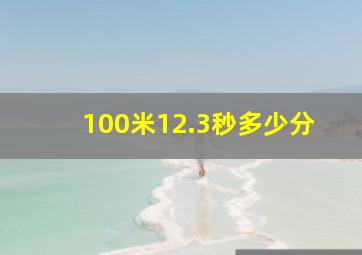 100米12.3秒多少分