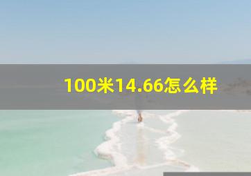 100米14.66怎么样