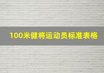 100米健将运动员标准表格