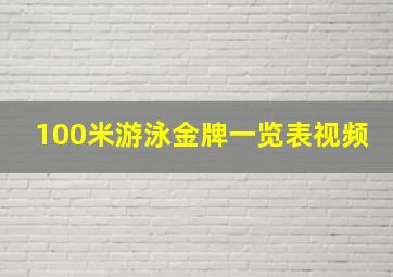 100米游泳金牌一览表视频