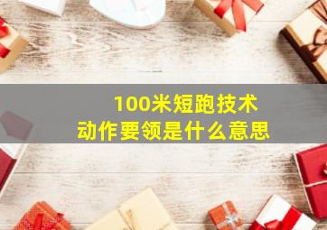 100米短跑技术动作要领是什么意思