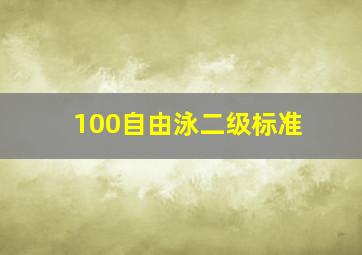 100自由泳二级标准