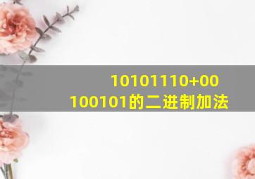 10101110+00100101的二进制加法