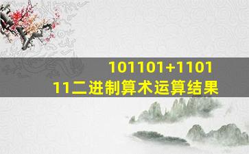 101101+110111二进制算术运算结果