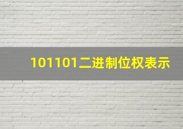 101101二进制位权表示