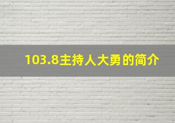 103.8主持人大勇的简介